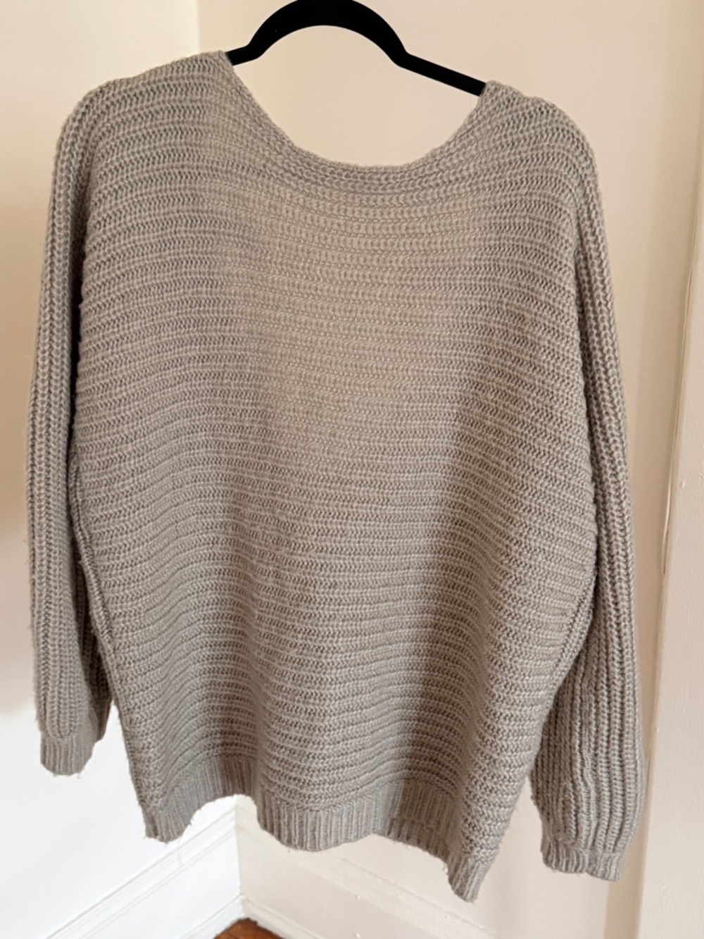 Glamorous Light Grey Ribbed Crewneck Sweater